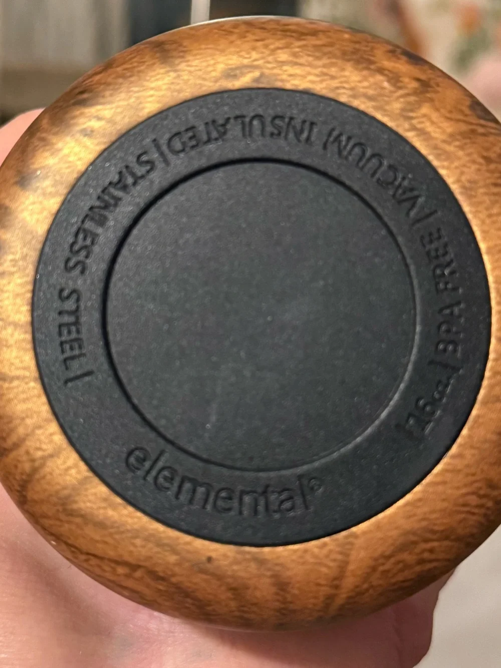 Elemental Woodgrain Travel Mug NEW with TEAK WOOD DESIGN